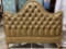 Vintage gold vinyl wrapped full/queen size headboard, approximately 60 x 54 inches.