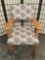 Wood armchair w/ floral upholstered seat & back