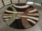 New City & Feraghan round rug w/ swirling abstract designs, approx. 63x63 inches.