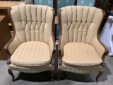 2 matching vintage arm chairs , both show some wear, approx. 27 x 29 x 37 inches.