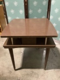 Vintage small side table, approximately 24 x 24 x 23 inches. Shows wear, see pics.