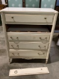 Vintage 5-drawer dresser, shows wear, sold as is