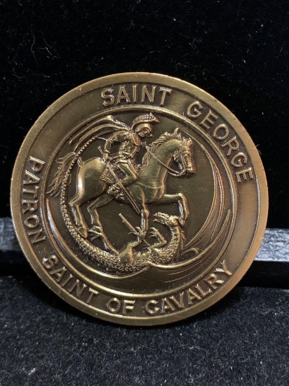 Challenge Coin : Saint George Patron Saint of Cavalry / The US Cavalry defenders of Freedom