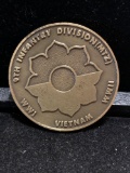Challenge Coin : Vintage 9th Infantry Division /mtz/ WWI/ WWII/ Vietnam/ Old reliable CSM Grzebski