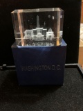Laser Etched 3D crystal Cube Night time Washington DC / Monument / White House etc.. Nice gift