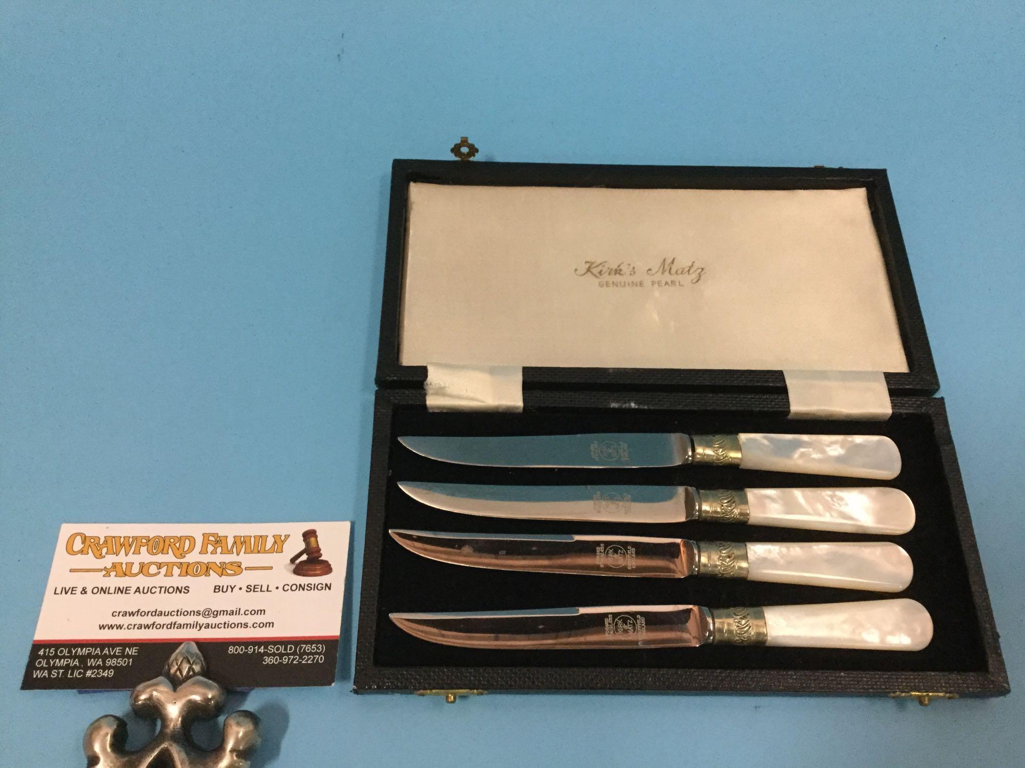 Vintage boxed set of 4 Kirk & Matz genuine pearl | Proxibid