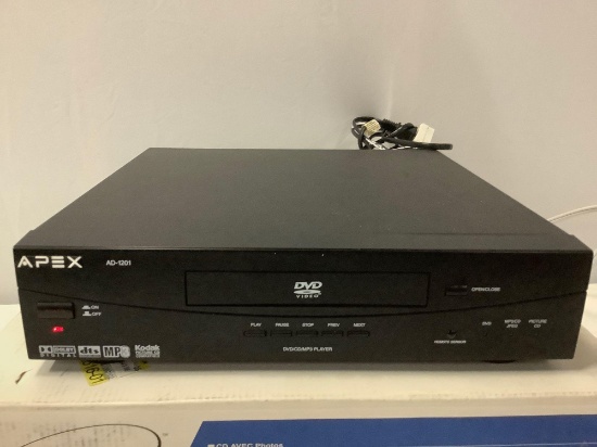 APEX Digital DVD player AD-1201 w/ original box, tested & working, approx.  13 x 13 x 3 in. | Art, Antiques & Collectibles Collectibles | Online  Auctions | Proxibid