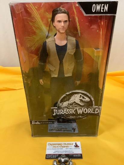 Mattel 2017 Barbie Signature Edition Jurassic World - Owen 12 inch doll in box.