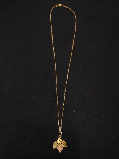 14k Gold Necklace with Black Hills Gold Pendant