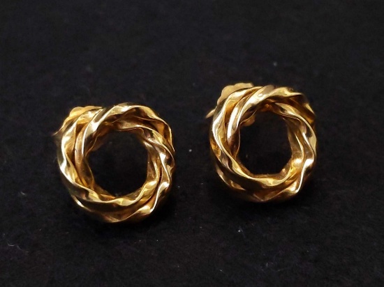 Carla 14K Gold Earrings Wreath Design
