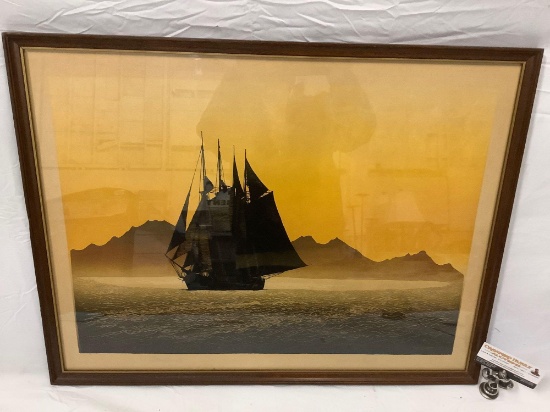 Elton Bennett serigraph art print, The Sea Road, hand signed / titled by artist, approx 26 x 20 in.