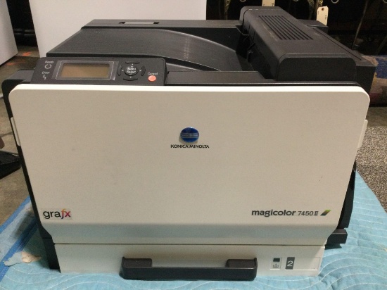 Konica Minolta grafx Magicolor 7450 II Laser Printer, tested and working, sold as is.