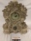 Vintage Lanshire ceramic mantle clock with cherub / romantic Victorian design, tested/working