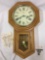 Vintage Guild Clocks Regulator A wood case wall clock w/ key, pendulum, Sold as is.