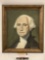 Vintage framed canvas portrait painting of George Washington by G.H. Sarros, approx 12 x 14 in.