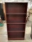 Modern cherry wood bookshelf approx 33 x 12 x 70 in. INV 2182