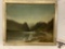 Antique framed original canvas oil painting, shows wear, approx 22 x 18 in.