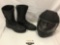 Motorcycle cycle helmet/ boots lot, used condition : Oxford boots size 13, iicon alliance helmet
