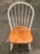 Wood chair with white painted legs/backrest, approx 20 x 18 x 38 in.