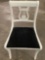 Vintage wood chair, painted white, approximately 19 x 19 x 33 in.