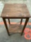 Modern wood table stand, made in USA, approx 16 x 14 x 29 in.