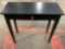 Modern black painted wood hall table with 1-drawer, approx 31 x 13 x 29 in.