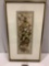 Vintage framed original mixed media collage Fall by Gudram Brask, approx 17 x 30 in.