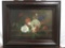 Framed Print on Canvas Floral Scene, unsigned