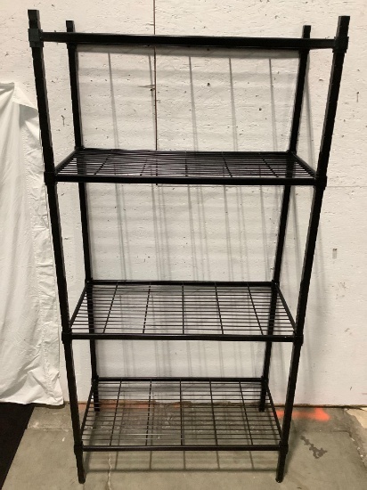 AMCO black metal wire storage shelf system, approx 35 x 18 x 73 in.