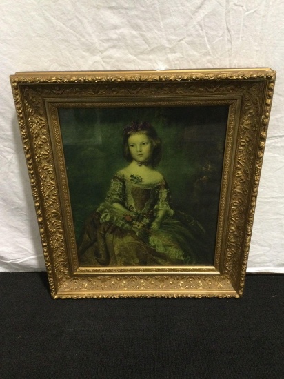 Vintage Framed Print ?Lady Elizabeth Hamilton? by Joshua Reynolds in Ornate Gilt Frame