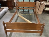 Vintage Sterling Furn. queen bed frame w/ rails, boards, approx. 57 x 80 x 38 in. Made in Portland.