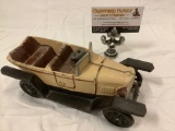 Antique painted cast metal car / convertible automobile toy, marked: Taiwan