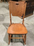 Vintage wood rocking chair, approximately 30 x 17 x 34 in. Sold as is.