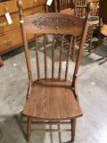 Vintage wood carved chair, approximately 16 x 19 x 39 in.