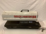 REDDY HEATER 55, extended run gas fuels electric heater, approx. 30 x 16 x 12 in. Sold as is.
