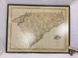 1967 Lewis and Clark Explorer Maps - map of North and South Carolina by HS Tanner, 1825, shows water
