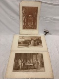 3 pc. lot of vintage/antique art prints, approx 20 x 12 in.