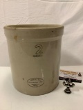 Medalta Potteries LTD Medicine Hat Alberta ceramic crock, 2 Imperial, approx 9.5 x 10.5 in.