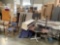 Gigantic lot of office furniture, chairs, metal shelving system, wooden tables, etc.