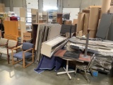 Gigantic lot of office furniture, chairs, metal shelving system, wooden tables, etc.