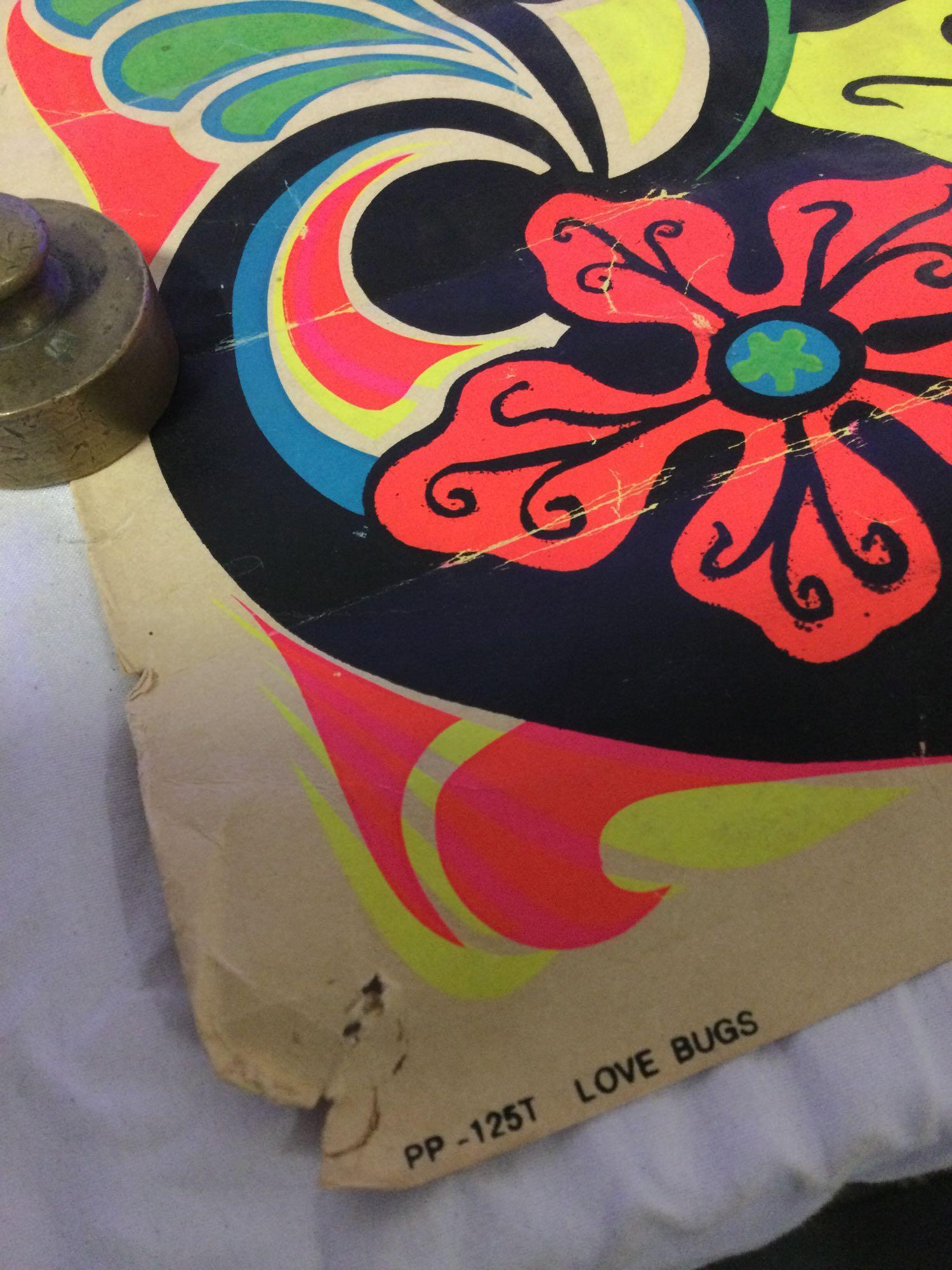 Vintage 70s RARE blacklight poster, PP-125T LOVE | Proxibid