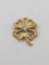 womens 14k gold four leaf clover pendant w/center diamond 6.7g
