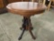 Vintage wood carved oval side table, approx 26 x 18 x 27 in. Nice condition.