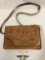 Vintage Carrillo genuine leather stamped ladies shoulder bag/ purse, made in Mexico