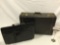 2 pc. lot of luggage: attache, vintage suitcase, approx 21 x 7 x 13 in.