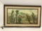Framed vintage original desert scene canvas painting signed by artist.