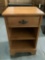 Vintage wood nightstand with one drawer, approx 16 x 13 x 26 in.