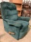 La-Z-Boy Green upholstered recliner armchair, good condition, approx. 34 x 30 x 39 in.