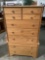 Maco Wood Products pine 9 drawer dresser, approx 34 x 22 x 56 in.