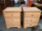 Pair of Maco Wood Products pine 3 drawer nightstand dressers. Sold as is.